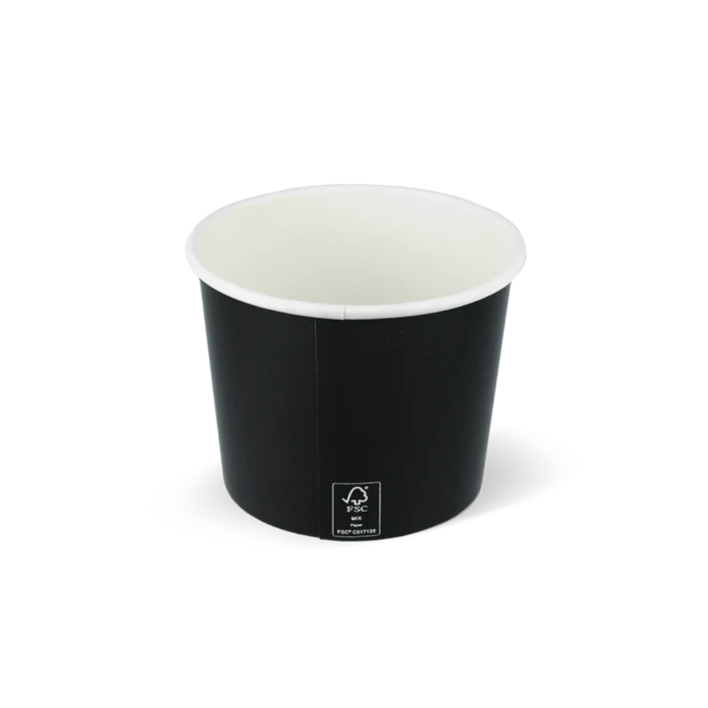 Schwarzer FSC-zertifizierter Eisbecher 300 ml – umweltfreundlicher Pappbecher für Eisdielen & To-Go-Service