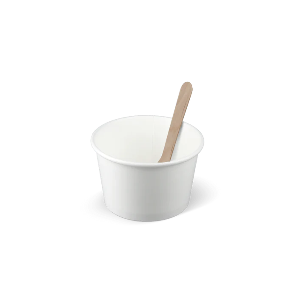 Eisbecher Weiß 120 ml – Kartonbecher für kleine Eisportionen, ideal für Eisdielen & To-Go-Service