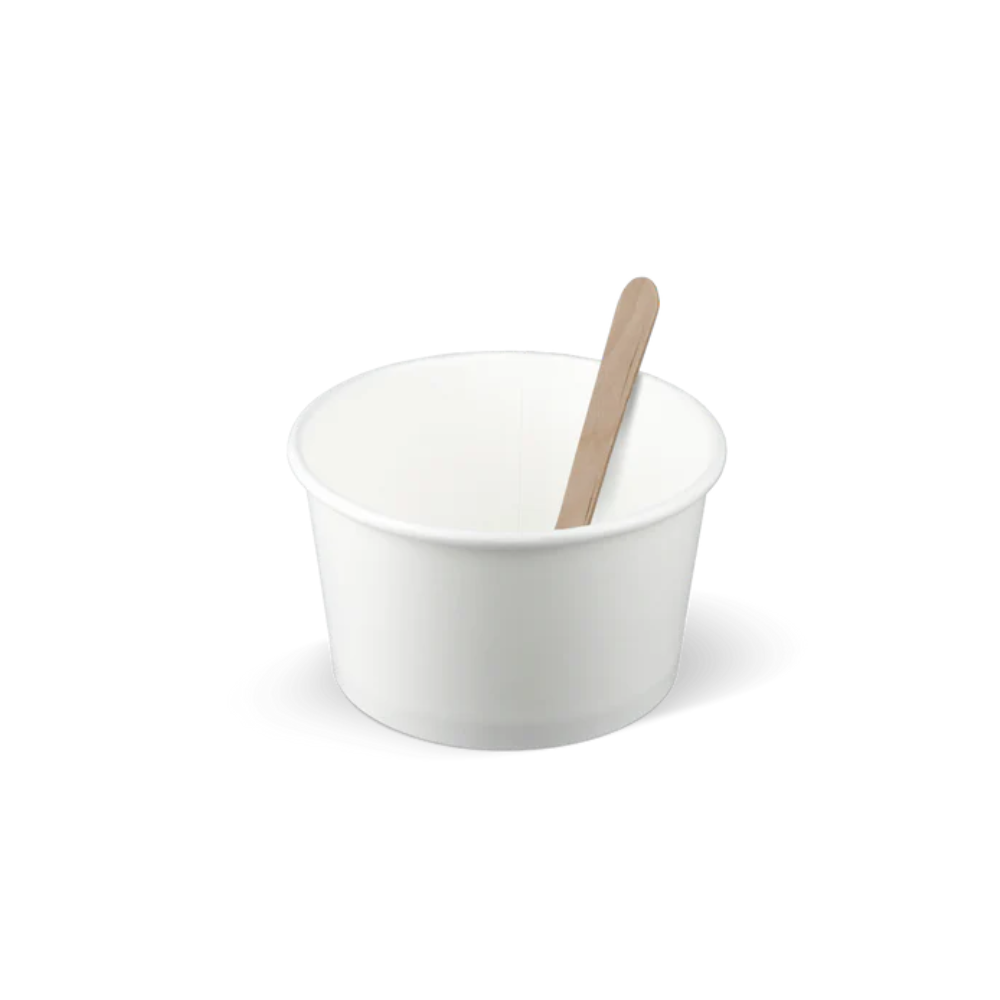 Eisbecher Weiß 240 ml – Kartonbecher für Eis, Frozen Yogurt & Sorbet, ideal für Eisdielen