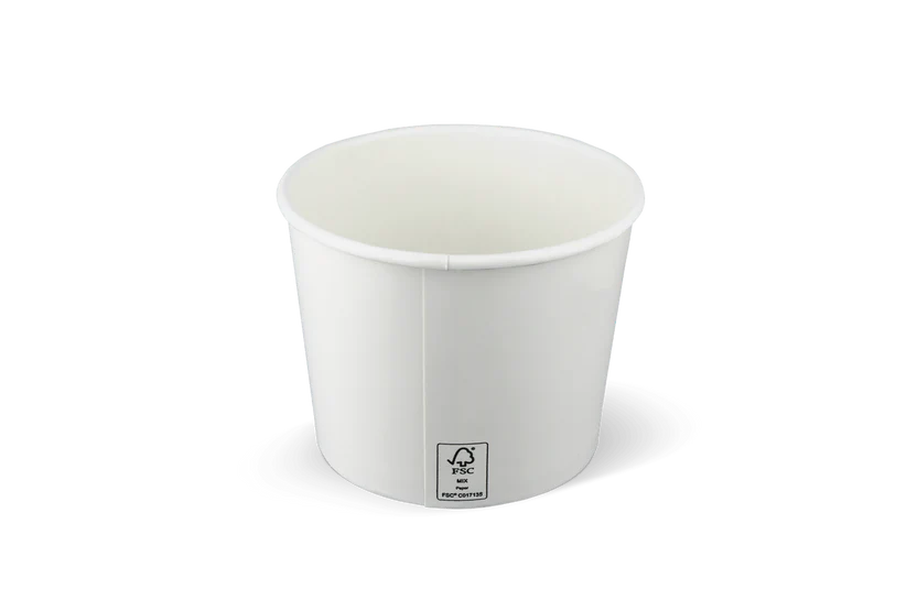Weißer FSC-zertifizierter Eisbecher 300 ml – umweltfreundlicher Pappbecher für Eisdielen & To-Go-Service