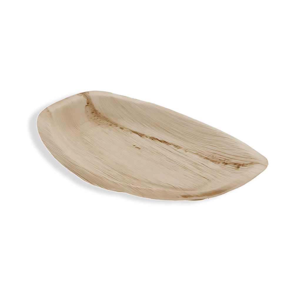 Palmblatt-Tablett BIO 36x25 cm – biologisch abbaubar, stabil & kompostierbar, ideal für nachhaltiges Catering und Take-away
