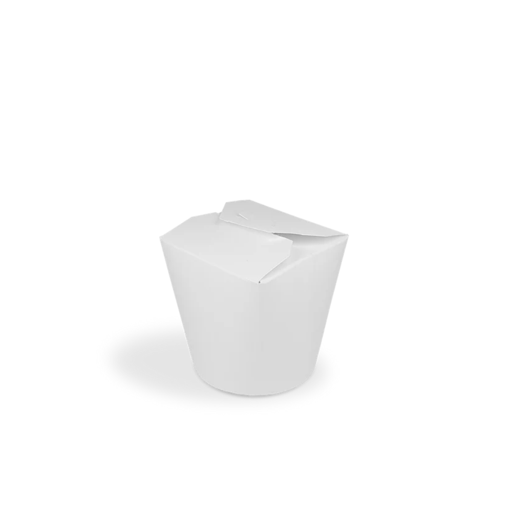 Papp-Nudelbox S 400 ml Ø 80 mm weiß – fettdicht, lebensmittelecht & recycelbar für Nudeln, Reisgerichte & Wok