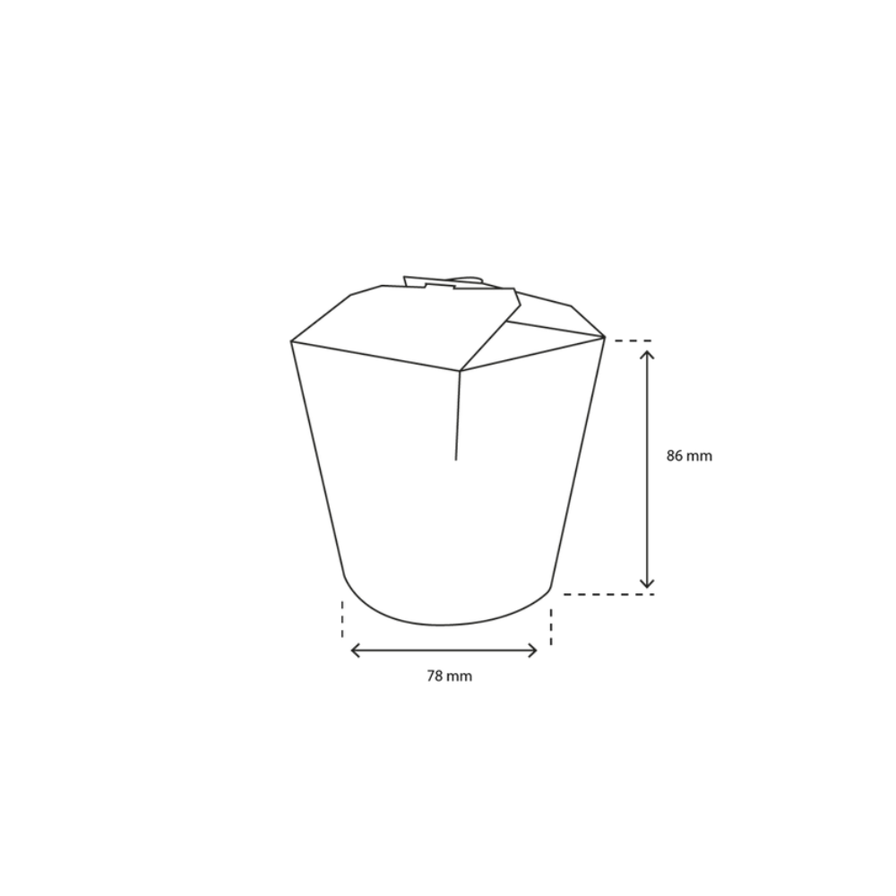 Papp-Nudelbox S 400 ml Ø 80 mm weiß – fettdicht, lebensmittelecht & recycelbar für Nudeln, Reisgerichte & Wok