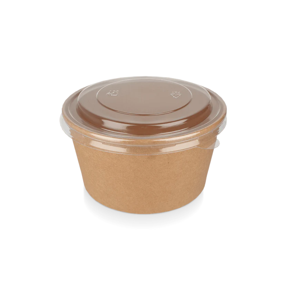 Salatschale 1000 ml Ø 148 mm Kraftbraun – auslaufsichere Pappschale für große Bowls, Suppen & Catering