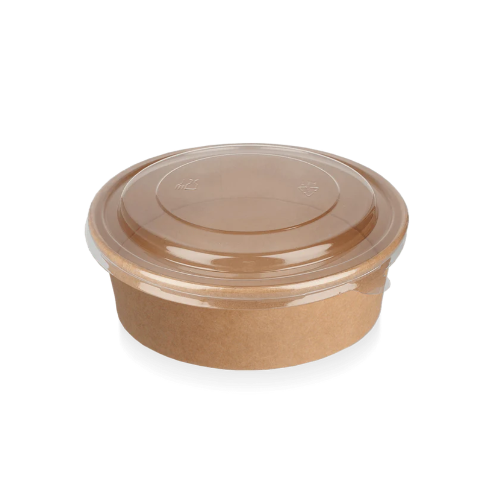 Salatschale 1100 ml Ø 184 mm Kraftbraun – große, auslaufsichere Kartonschale für umfangreiche Bowls & Take-Away