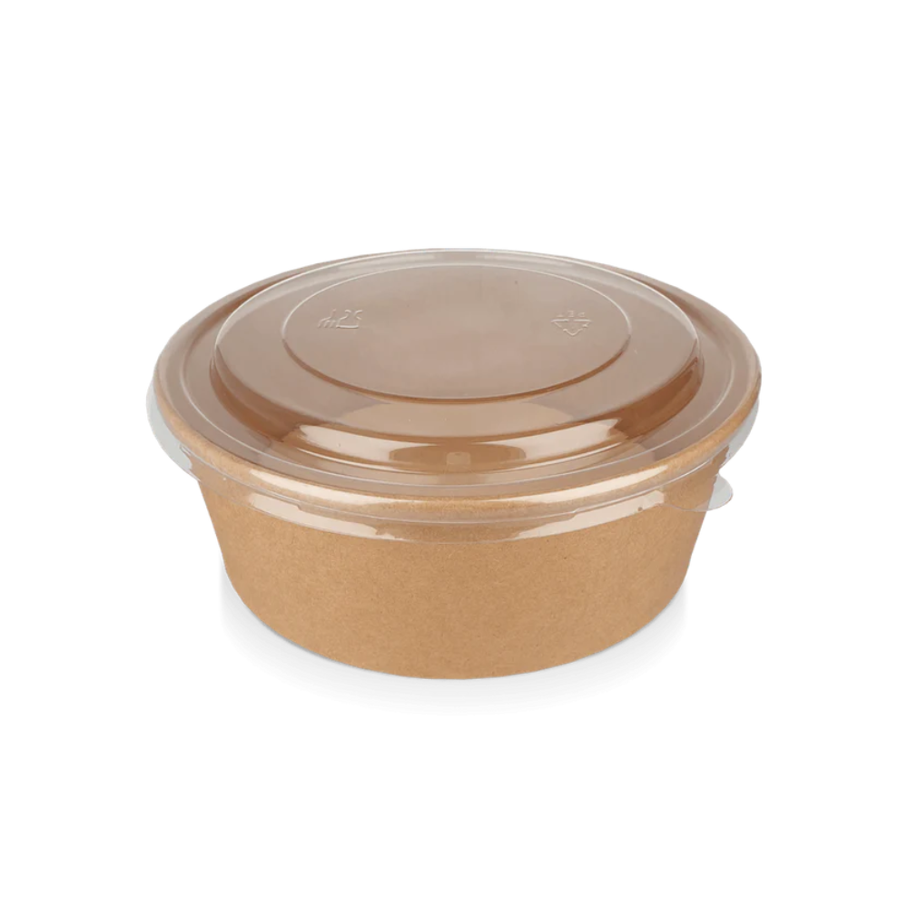 Salatschale 1300 ml Ø 184 mm Kraftbraun – auslaufsichere, große Karton-Schale für Catering, Take-Away & große Gerichte