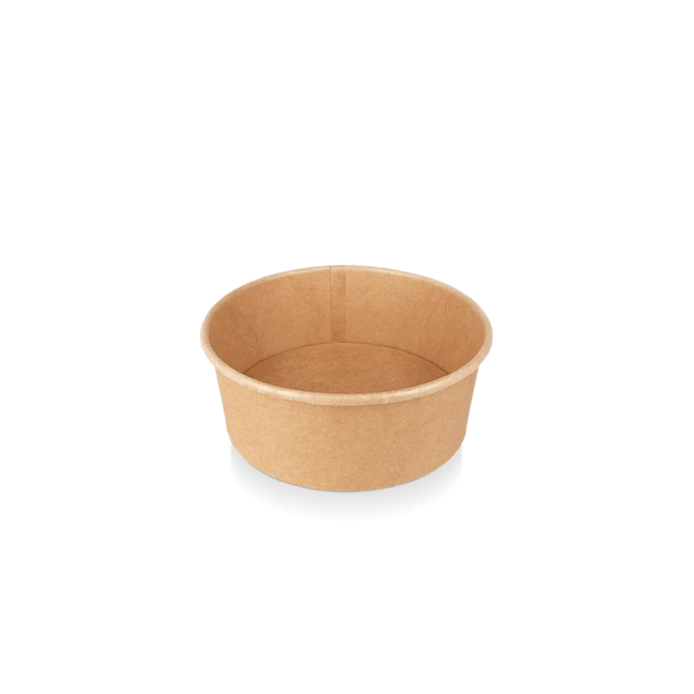 Salatschale 360 ml Ø 120 mm Kraftbraun Pappe – auslaufsicher, lebensmittelecht & recycelbar für Bowls, Salate & Take-Away