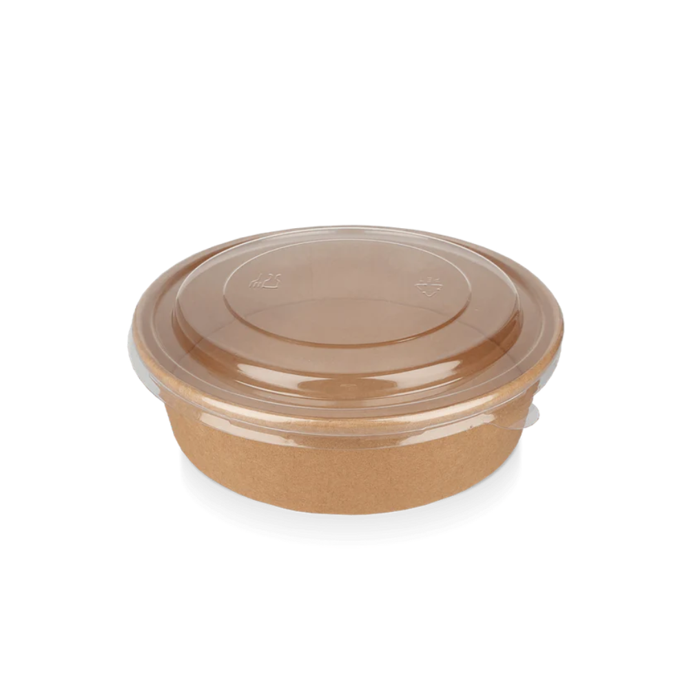 Papp-Salatschale 900 ml Ø 184 mm Kraftbraun – nachhaltige Einwegschale für große Portionen, Salate & Bowls