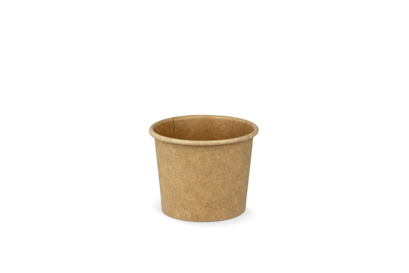 Papp-Saucenbecher 60 ml Ø 62 mm kraftbraun – fettdicht, lebensmittelecht & recycelbarer Portionsbecher für Saucen und Dips