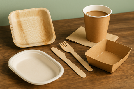 Nachhaltige Materialien für To-Go-Verpackungen – Palmblatt, Bagasse, Papier & Holz im Vergleich