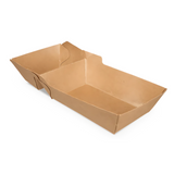 Papp-Snackschale, A22, 2-geteilt, 181x67x39mm, Kraftbraun