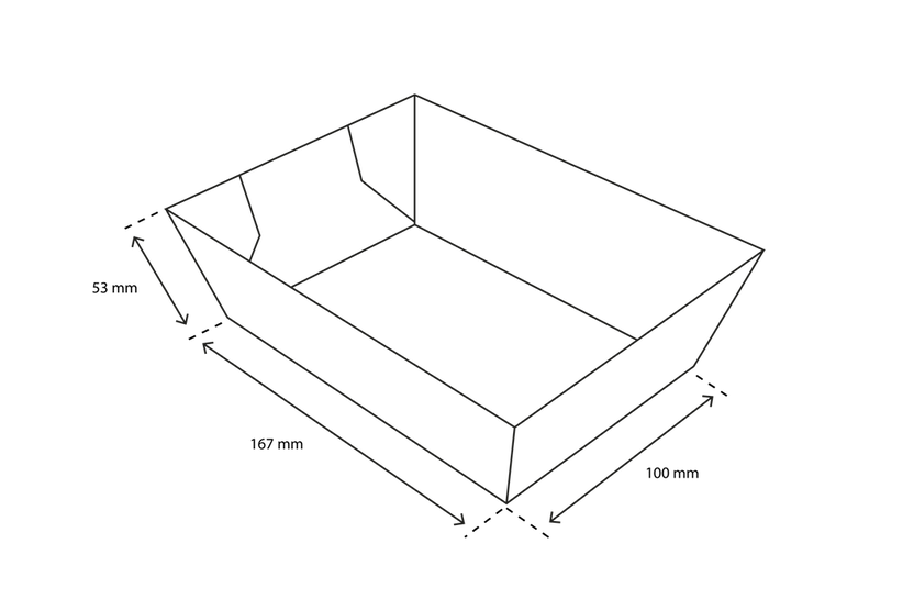 Papp-Snackschale, A50, 167x100x53mm, Kraftbraun