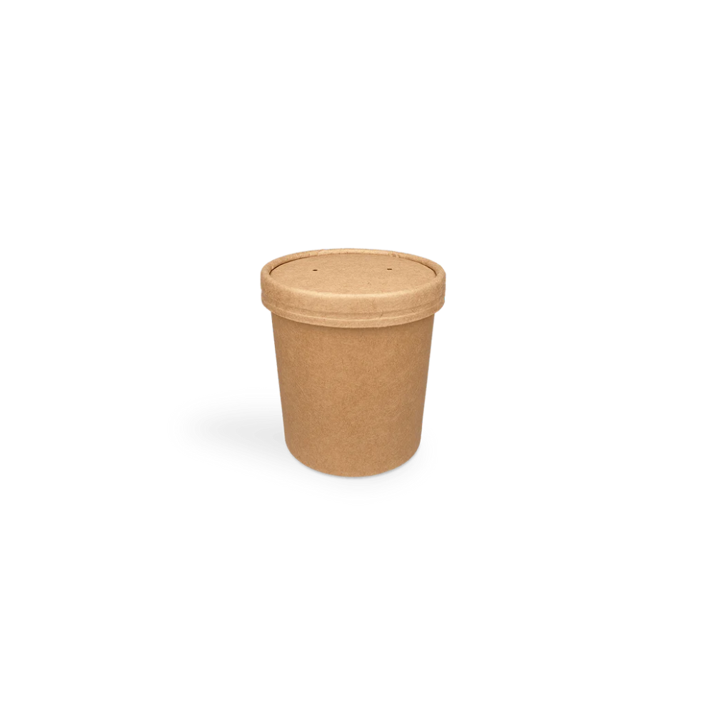 Papp-Suppenbecher, 360ml, Ø90mm, Kraftbaun, BIO