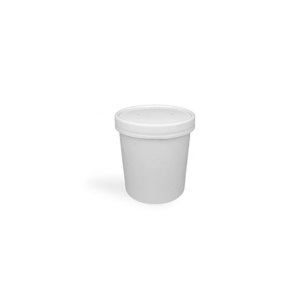 Papp-Suppenbecher, 360ml, Ø90mm, Weiß, BIO