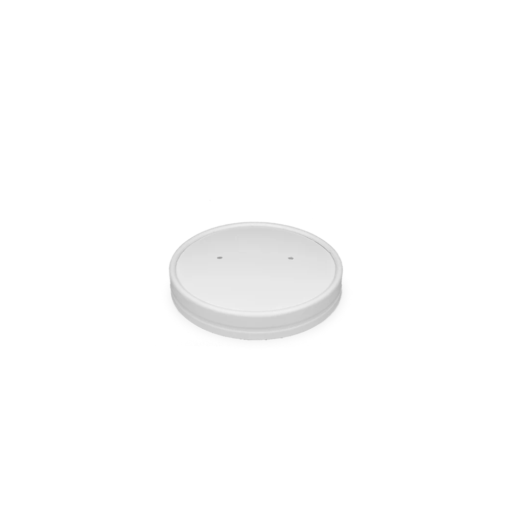 Papp-Suppenbecher Deckel, 450ml, Ø98mm, Weiß, BIO
