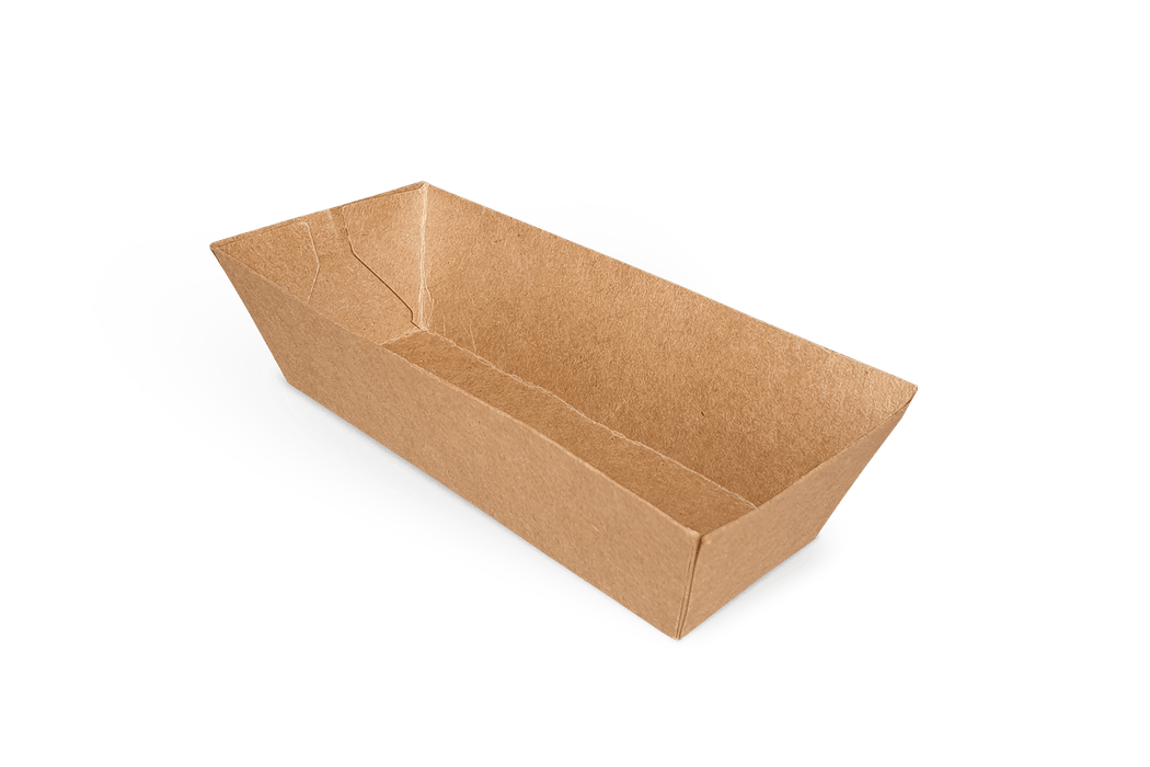 Papp-Snackschale, A5, 114x39x35mm, PLA-Beschichtung, BIO, Kraftbraun