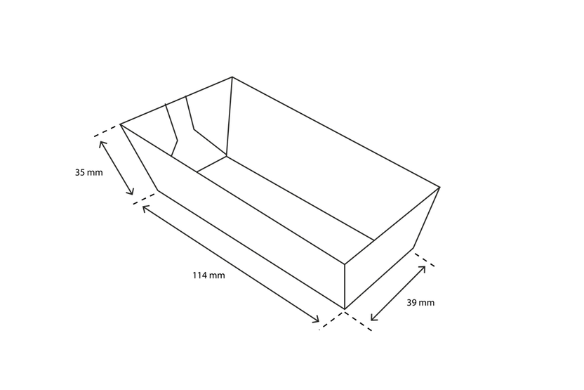 Papp-Snackschale, A5, 114x39x35mm, PLA-Beschichtung, BIO, Kraftbraun