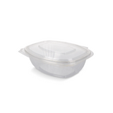 Salatschale mit Klappdeckel, 1000ml, Transparent, BIO