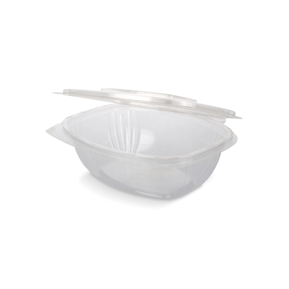 Salatschale mit Klappdeckel, 1000ml, Transparent, BIO
