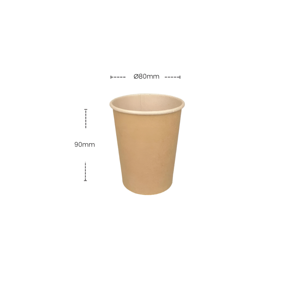 Pappbecher, 180ml, 7,5oz, Ø70mm, Kraftbraun, 2500Stk