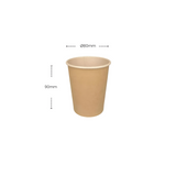 Pappbecher, 180ml, 7,5oz, Ø70mm, Kraftbraun, 2500Stk