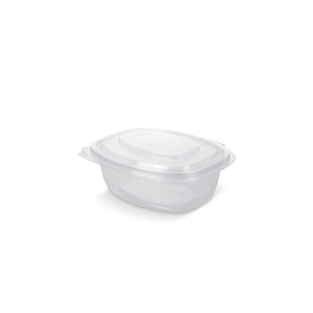 Salatschale mit Klappdeckel, 500ml, Transparent, rPET
