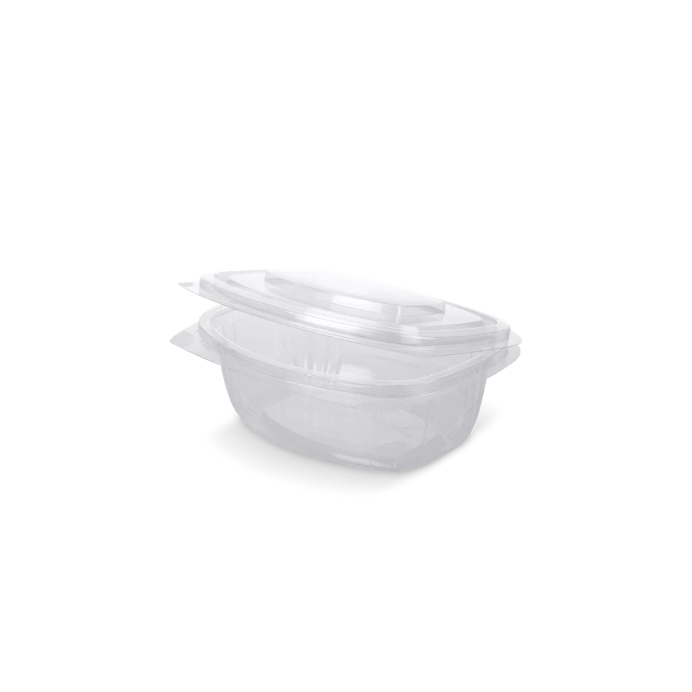 Salatschale mit Klappdeckel, 500ml, Transparent, rPET