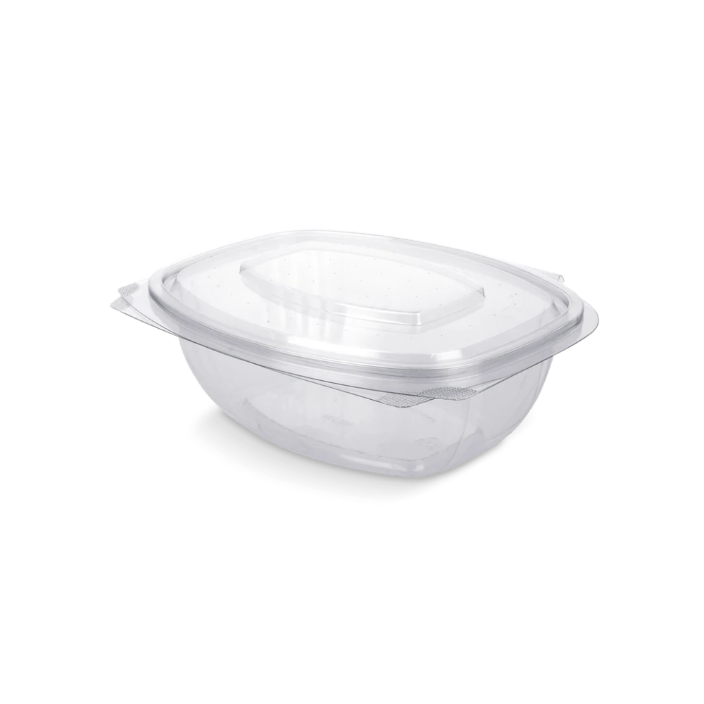 Salatschale mit Klappdeckel, 1000ml, Transparent, rPET