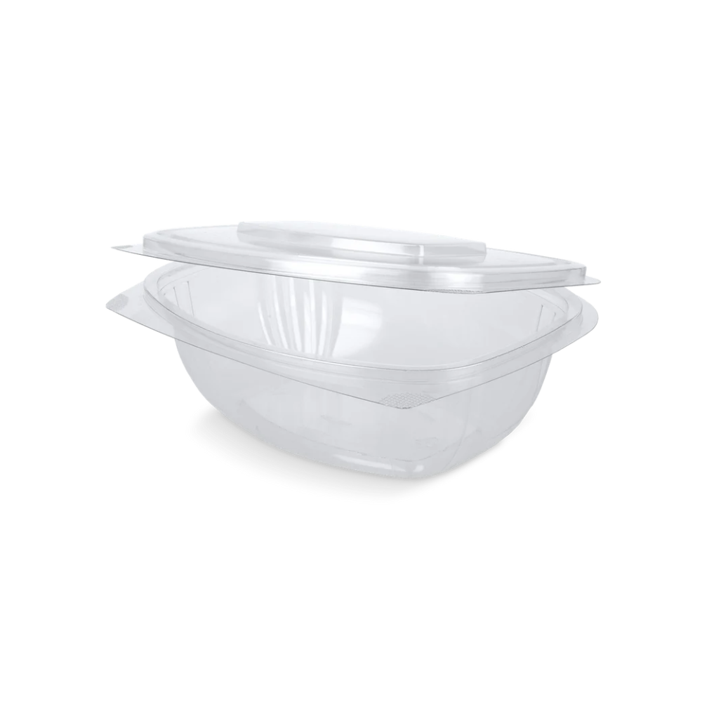 Salatschale mit Klappdeckel, 1000ml, Transparent, rPET