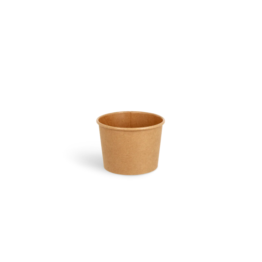 Papp-Suppenbecher, 240ml, Ø90mm, Kraftbaun, BIO