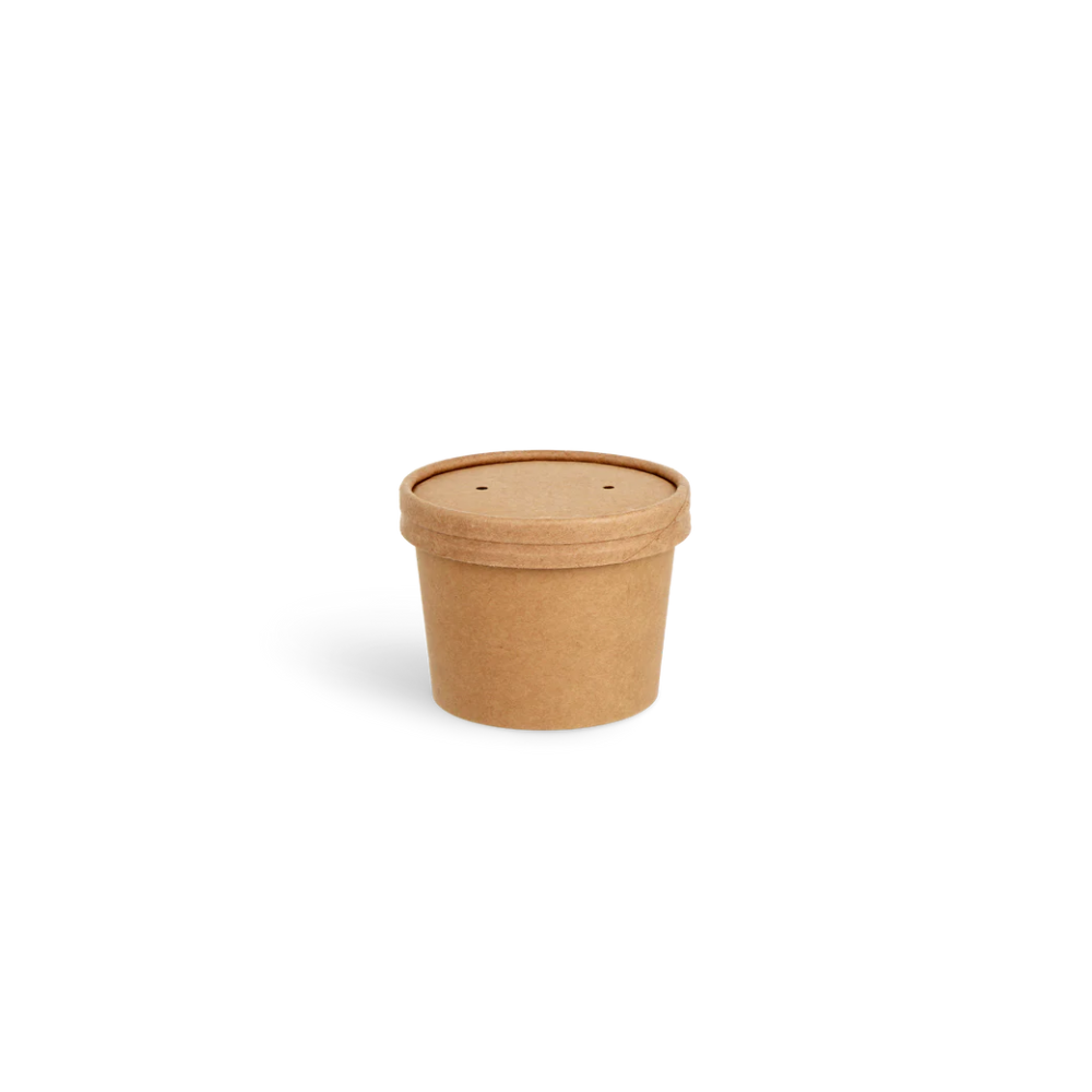 Papp-Suppenbecher, 240ml, Ø90mm, Kraftbaun, BIO