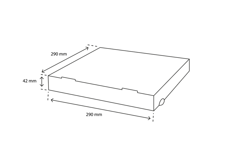 Pizza-Karton, 290x290x42mm, BIO, Kraftbraun