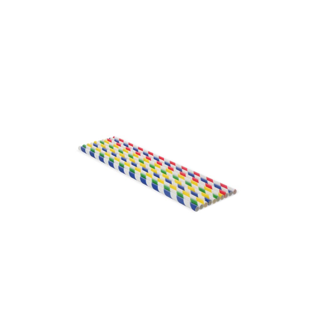 Papier-Strohhalme, 230mm, Ø6mm, Bunt, FSC
