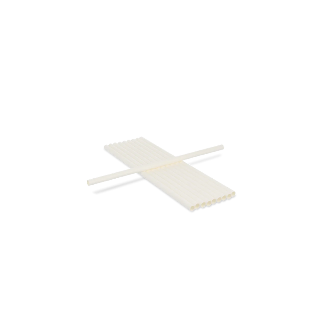 Papier-Strohhalme, 230mm, Ø8mm, Weiß, BIO