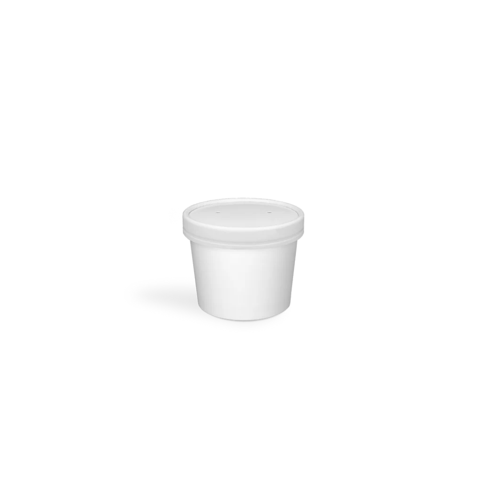 Papp-Suppenbecher, 240ml, Ø90mm, Weiß, BIO
