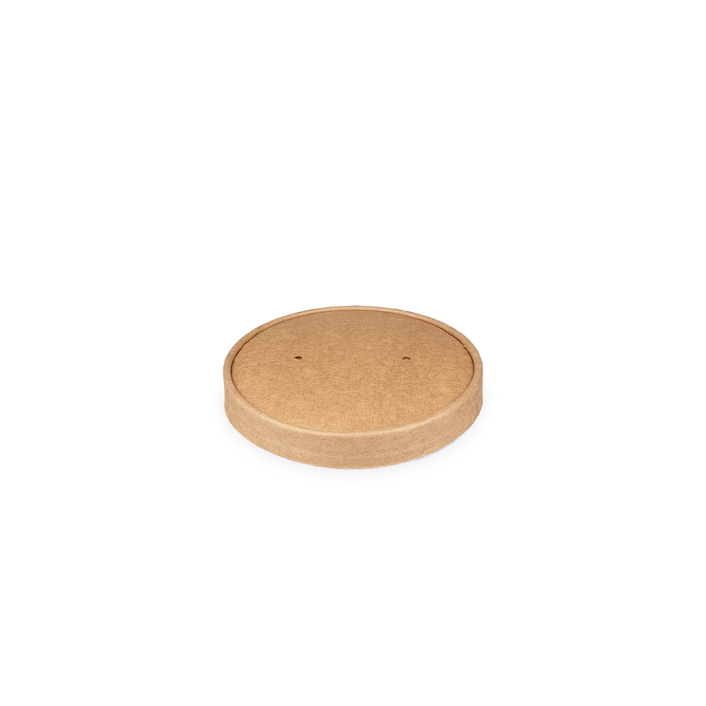 Papp-Suppenbecher Deckel, 750ml, Ø118mm, Kraftbaun, BIO