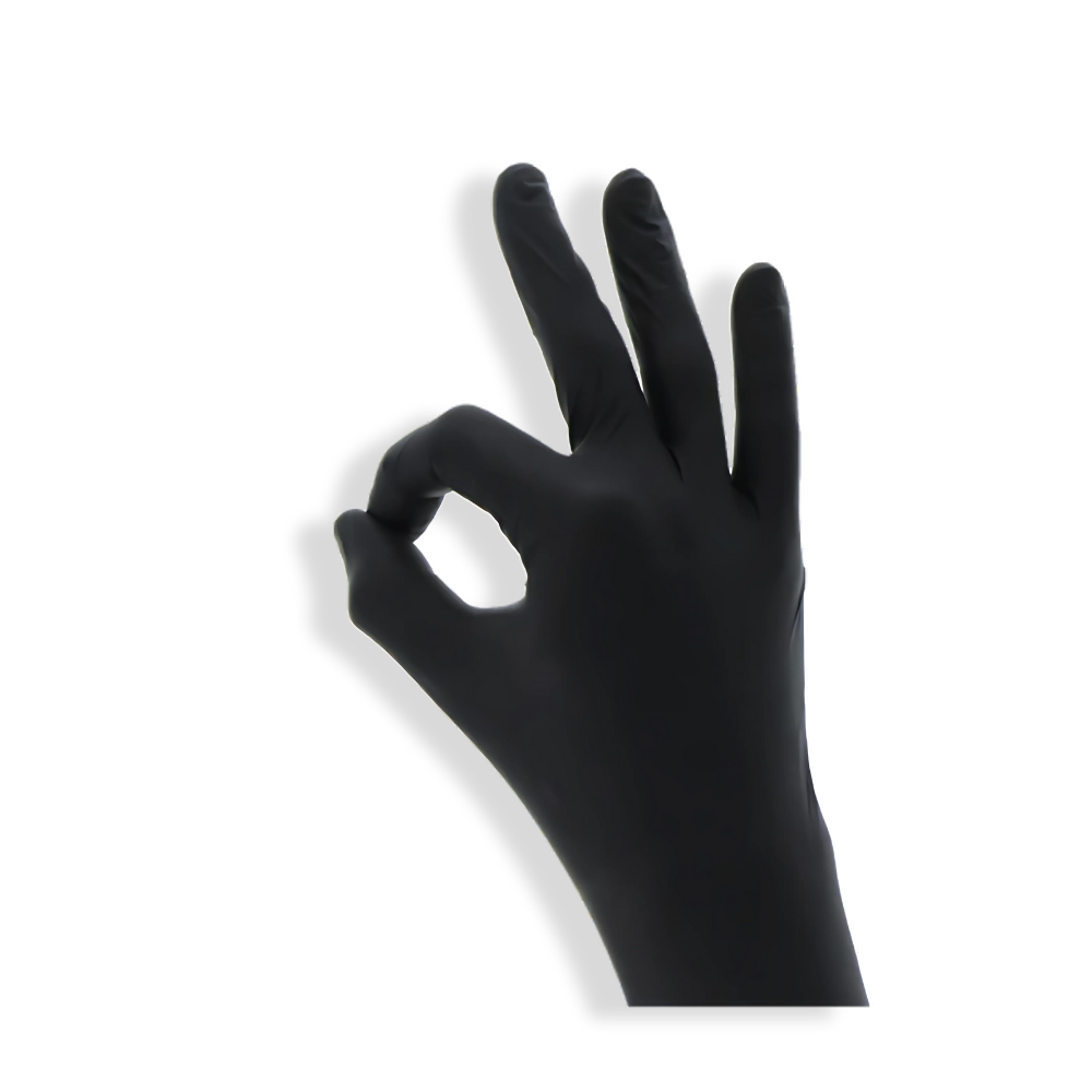 Einweghandschuhe S, Nitril, Cat III, Schwarz