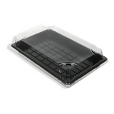 Sushi Tray mit Deckel XL, 240x150x25mm, Schwarz