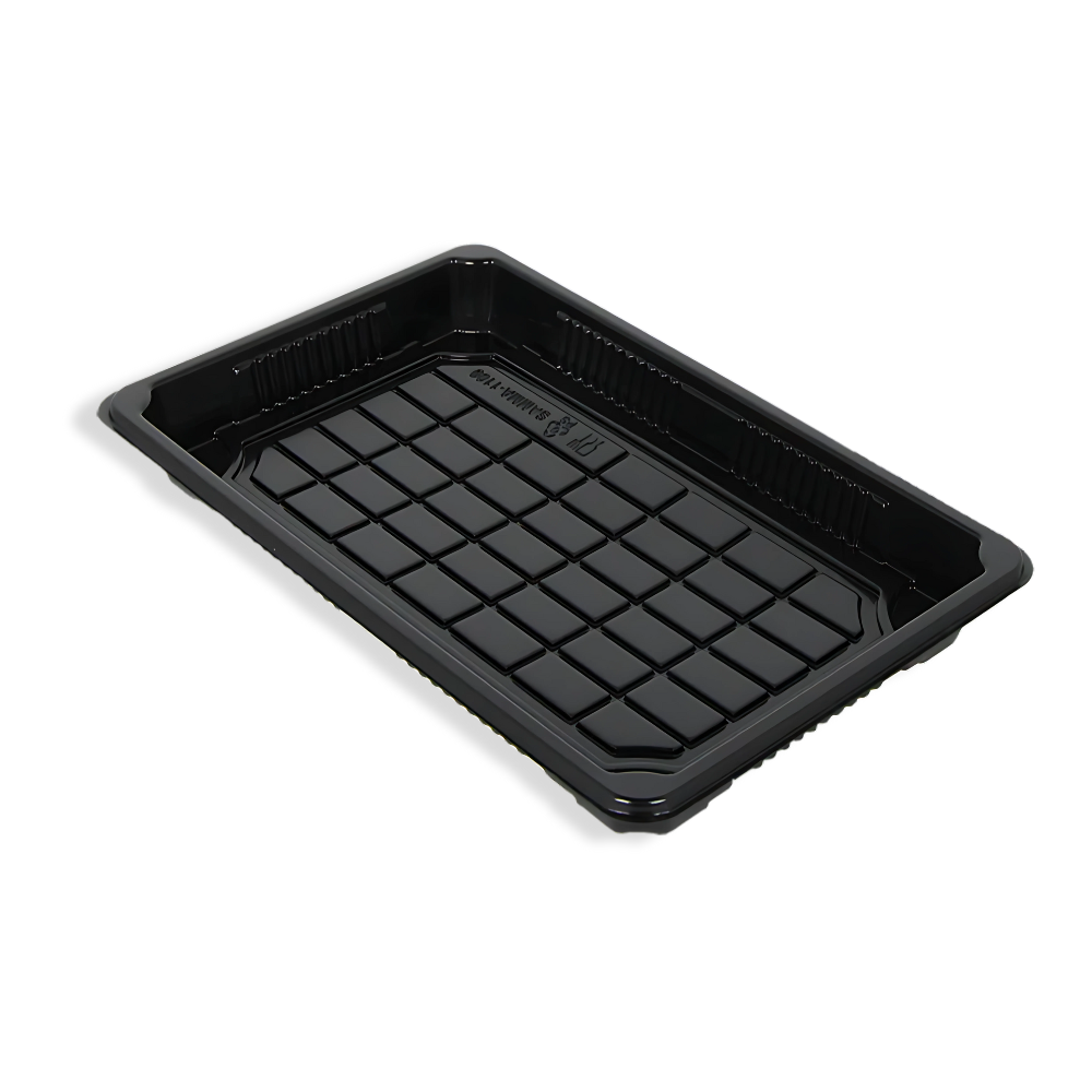 Sushi Tray mit Deckel XL, 240x150x25mm, Schwarz