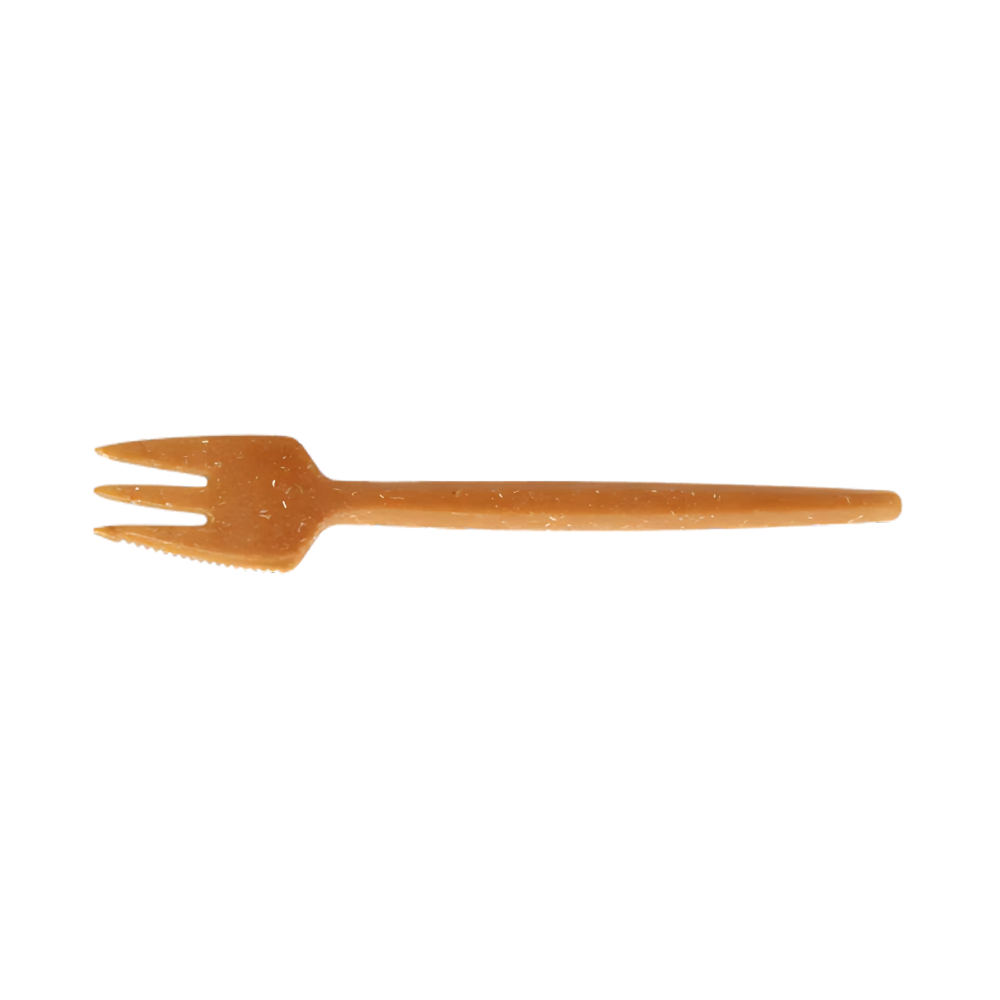 Snackgabel mit Schneidekante, wiederverwendbar, 130mm, Holz-Optik