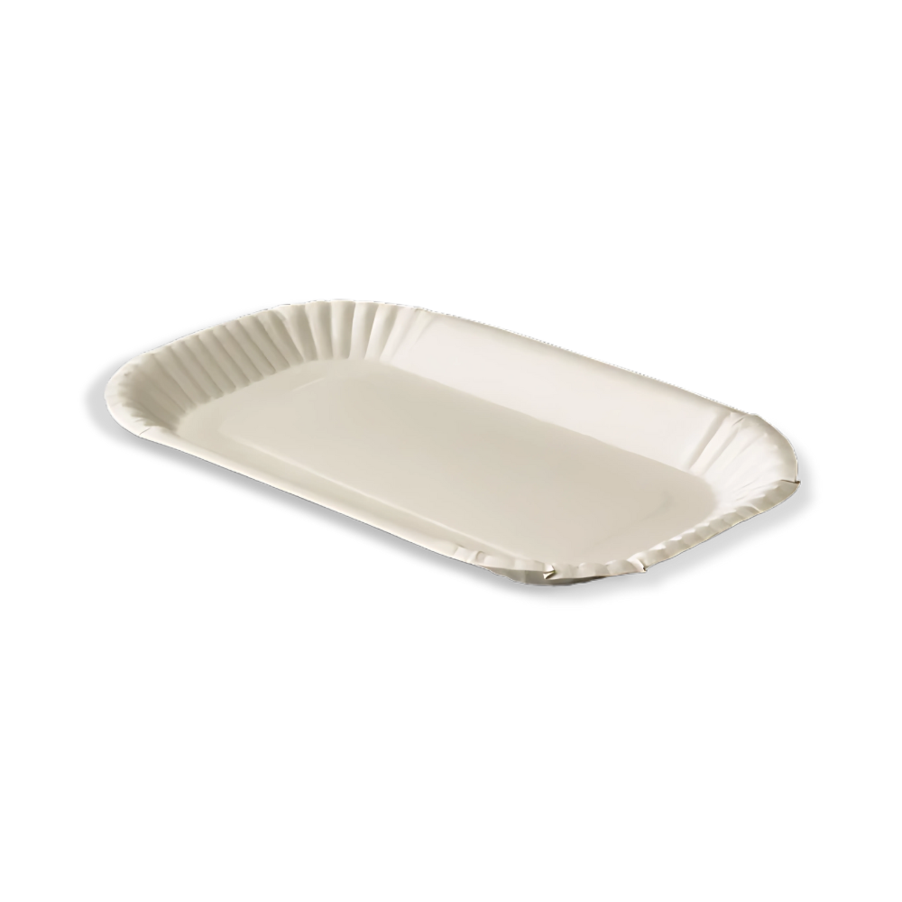 Pappschale, rechteckig, 230x150x20mm, Weiß