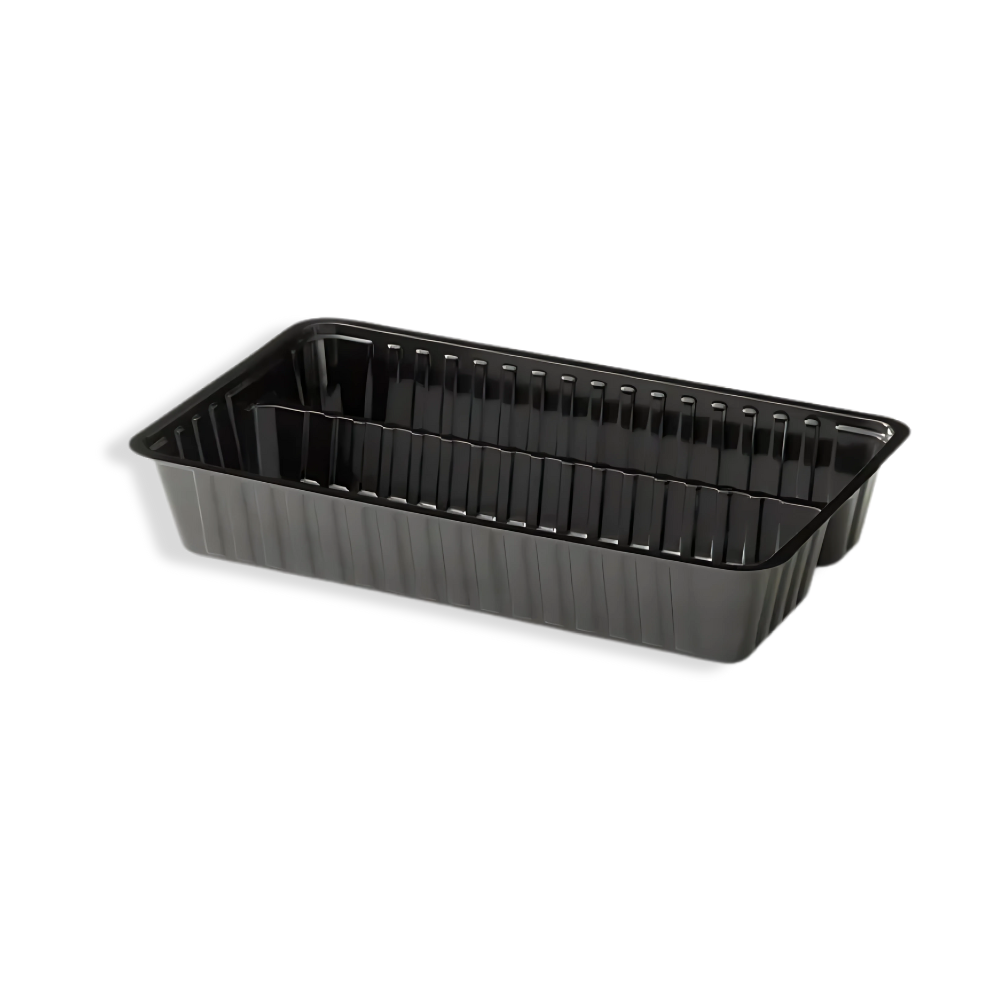 Snackschale, J24, 2-geteilt, 205x122x36mm, Kunststoff, Schwarz