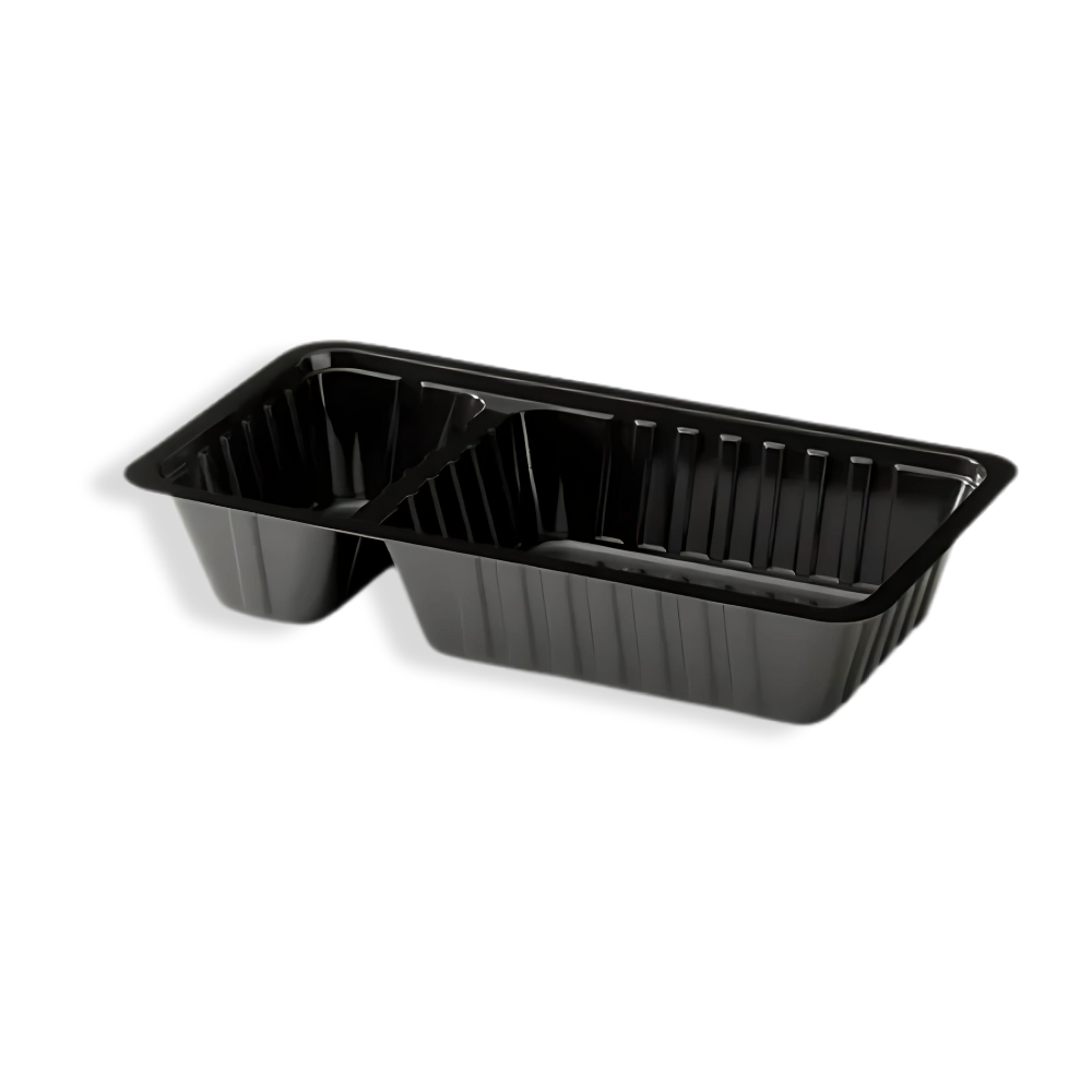 Snackschale, A23, 2-geteilt, 169x95x33mm, Kunststoff, Schwarz