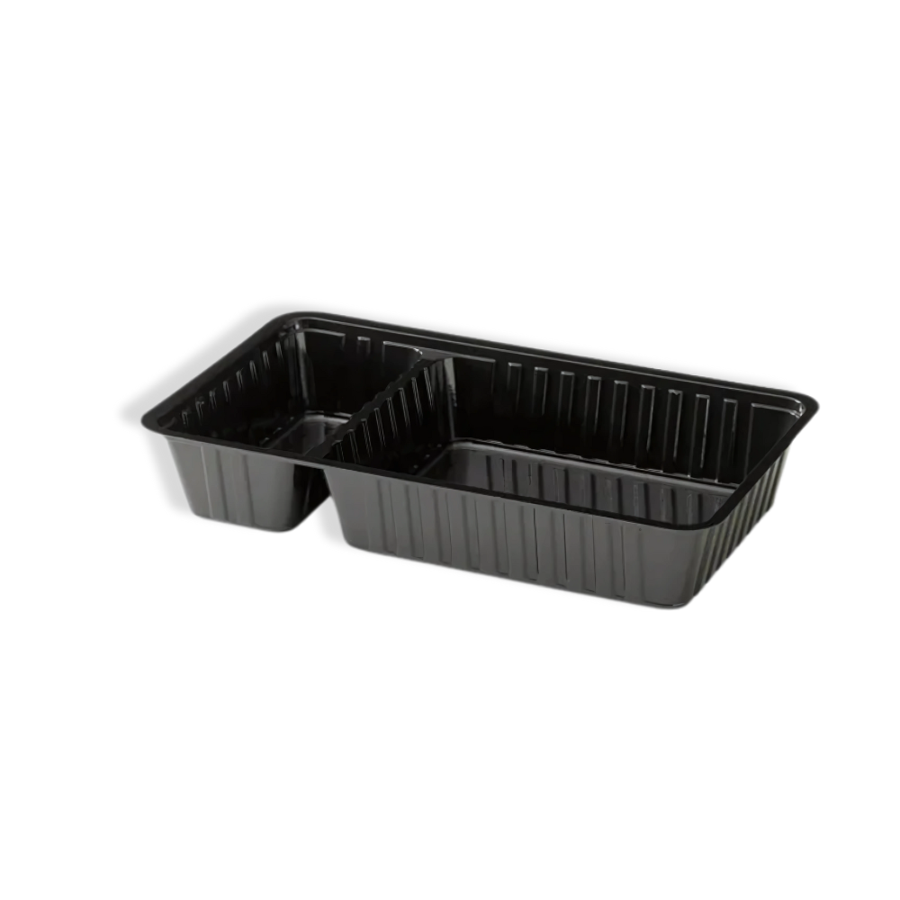 Snackschale, A20, 2-geteilt, 205x122x36mm, Kunststoff, Schwarz