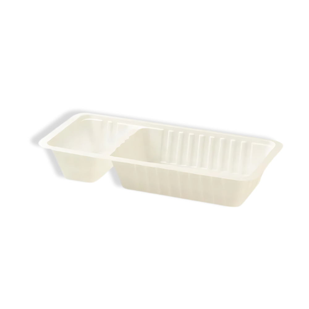 Snackschale, A22, 2-geteilt, 203x95x36mm, Kunststoff, Weiß