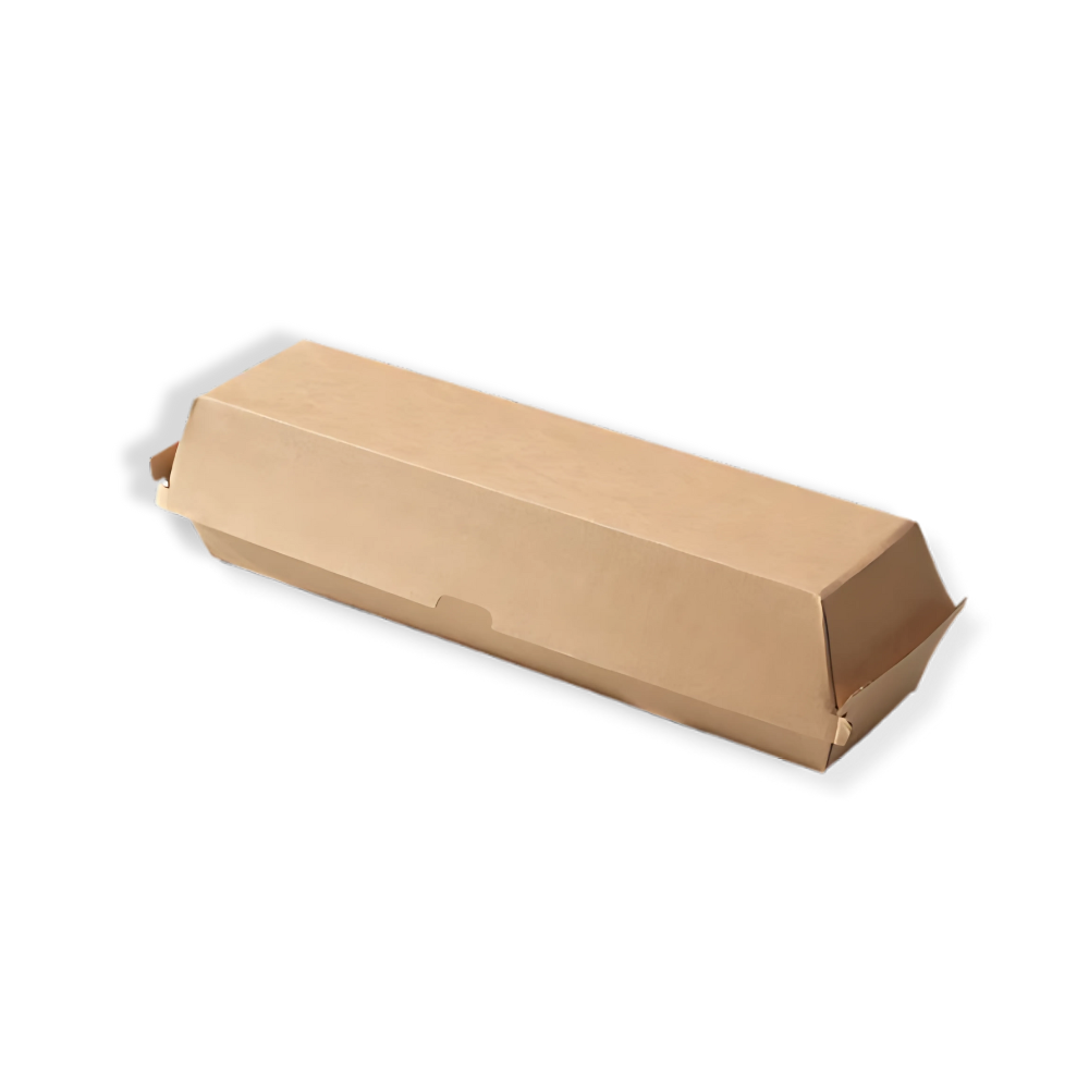 Papp-Baguette-Box, 300x65x80mm, Box A, BIO FSC®Mix, Kraftbraun