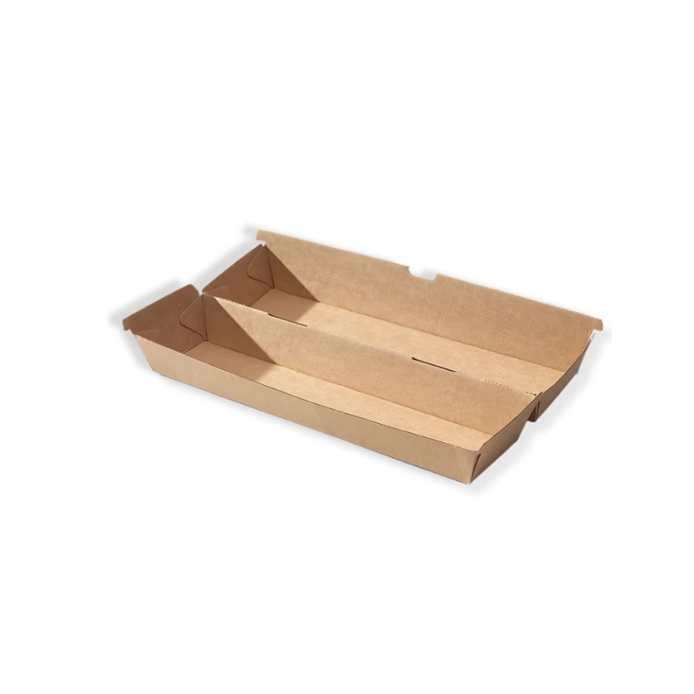 Papp-Baguette-Box, 300x65x80mm, Box A, BIO FSC®Mix, Kraftbraun