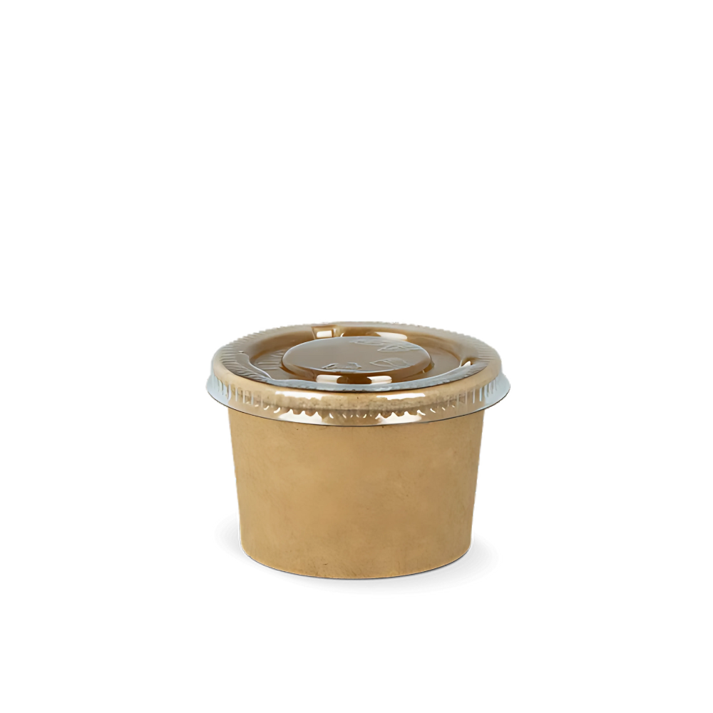 Papp-Saucenbecher, 30/45ml, Ø62mm, Kraftbraun