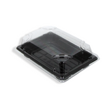 Sushi Tray mit Deckel S, 160x115x20mm, Schwarz