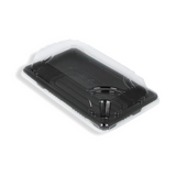 Sushi Tray mit Deckel XS, 160x90x20mm, Schwarz